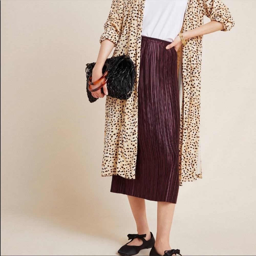 Maeve Anthropologie Plum Midi Skirt